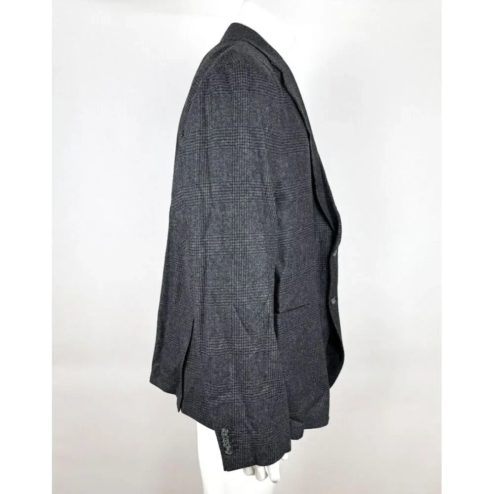 Proper Cloth Bedford Jacket Men 54/3XL? NWOT Gray Glen Plaid Unlined‎ Pockets